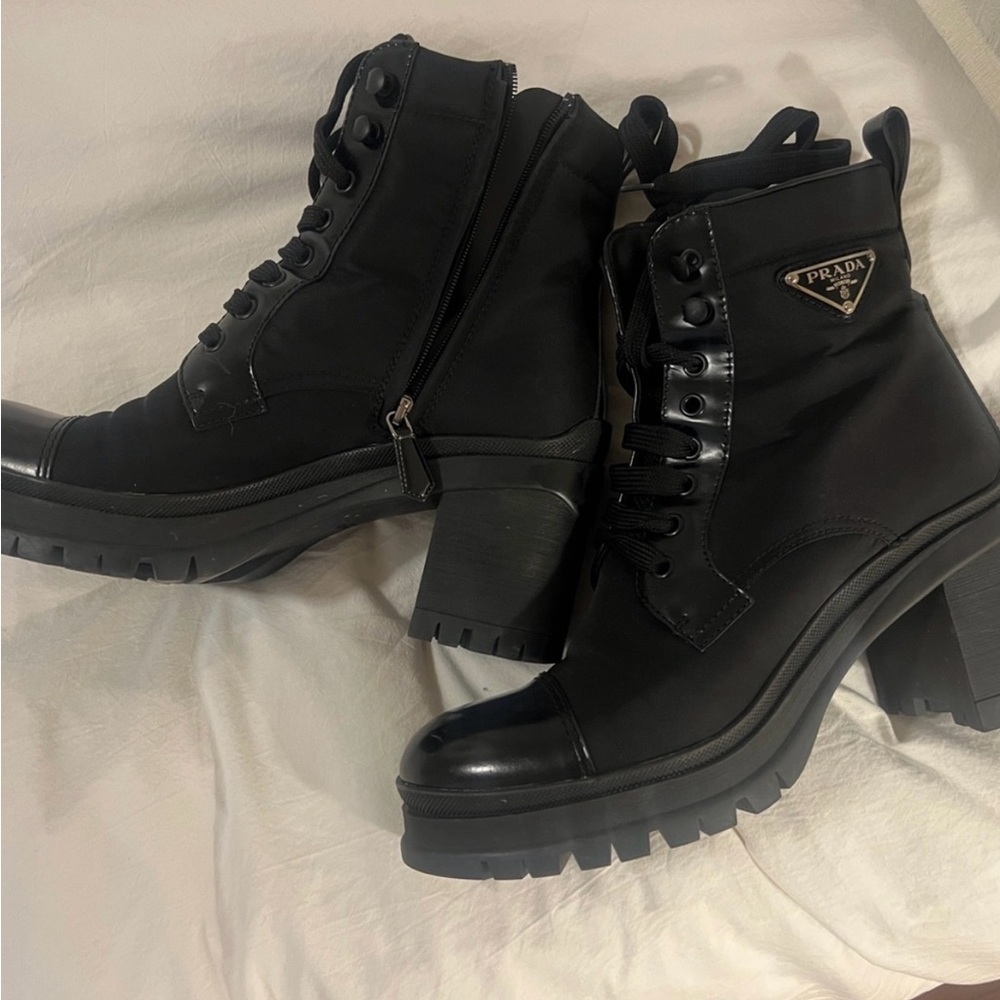 Prada Women's Black Lace-Up Boots - Picture 6 of 6